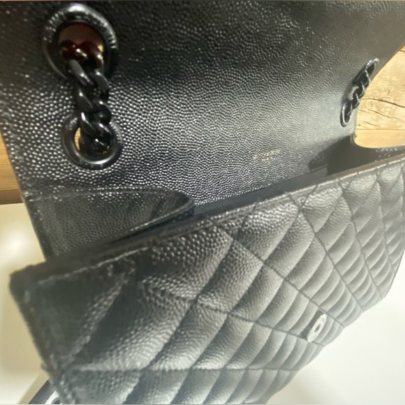 Saint Laurent Textured Mixed Matelasse (black) Triquilt Medium Monogram handbag - Picture 3 of 16